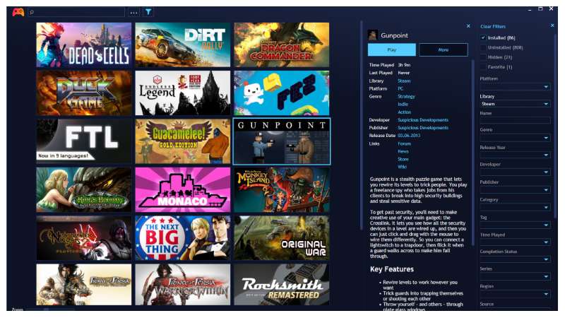 Game Library & Categories